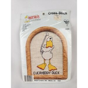 New Vintage John Baron Duck Golf Cross Stitch Art Ducktales Golfer Cartoon Craft